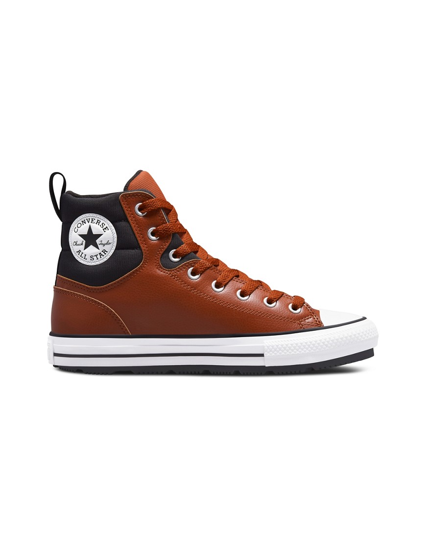 Converse Chuck Taylor All Star Hi Berkshire Boot faux-leather sneaker boots in cedar bark-Brown