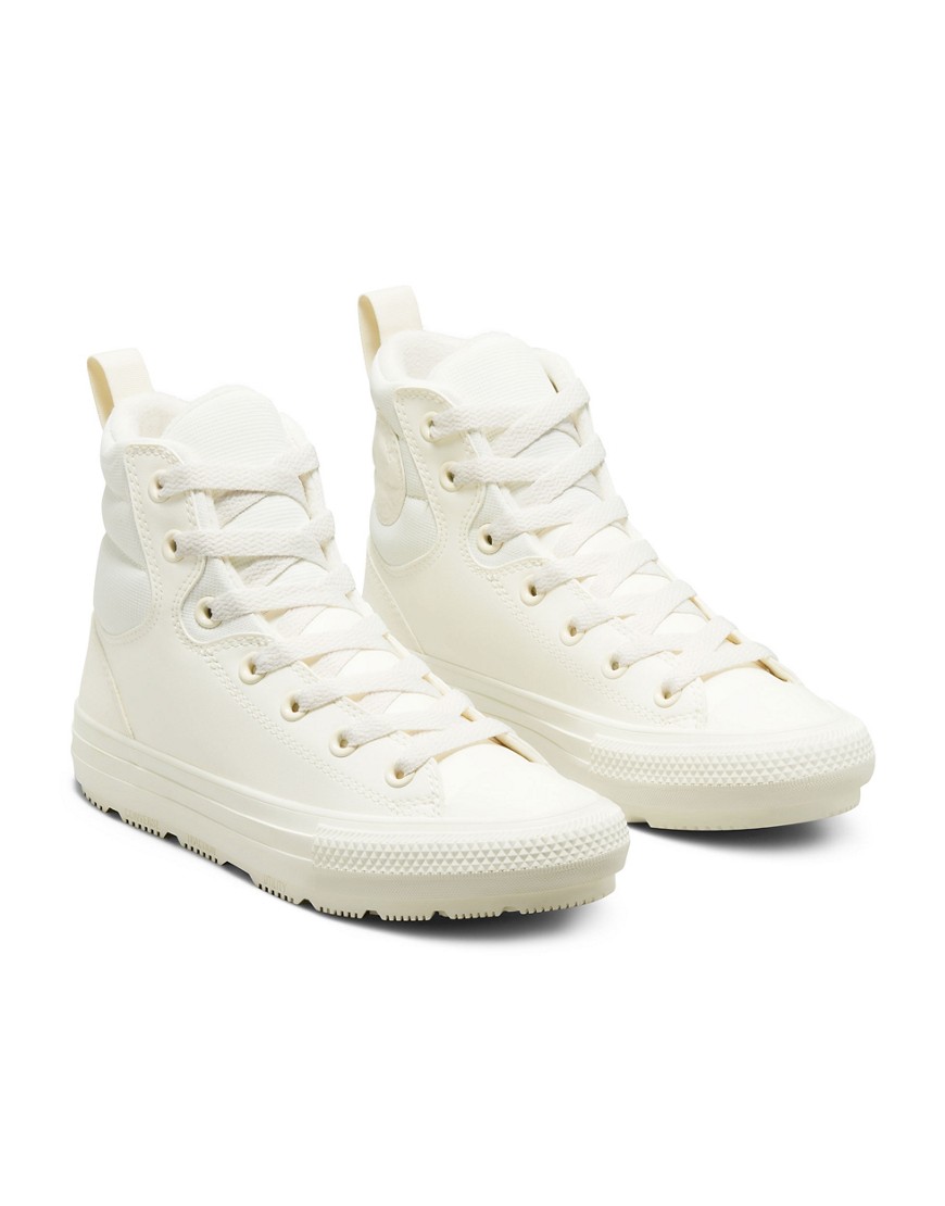 Converse Chuck Taylor All Star Hi Berkshire Boot faux-leather sneaker boots in white mono