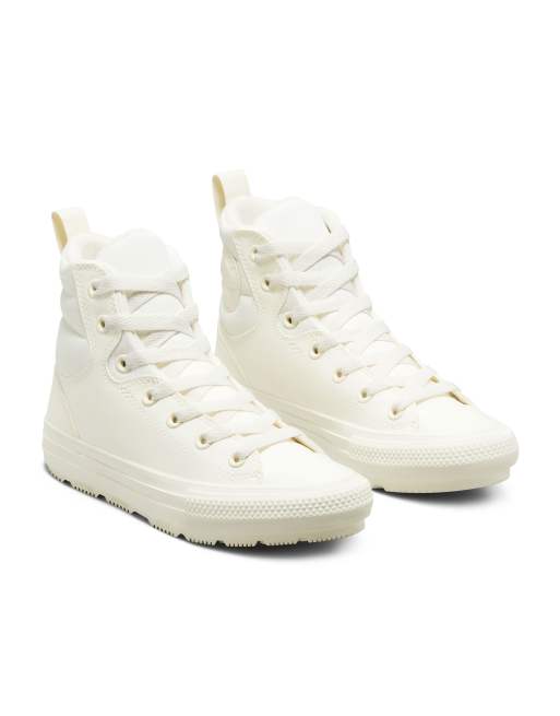 Ladies white 2025 leather converse boots