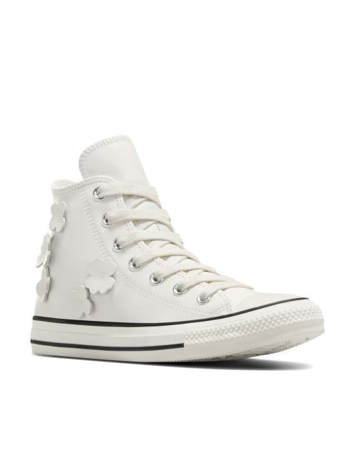 Converse Chuck Taylor All Star Hi Bia e buty sportowe za kostk z wypuk ymi kwiatkami