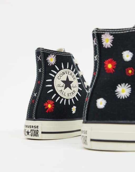 converse chuck taylor all star hi embroidered floral w