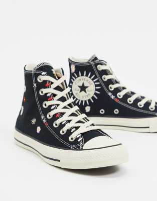 converse chuck taylor all star hi plimsolls in black