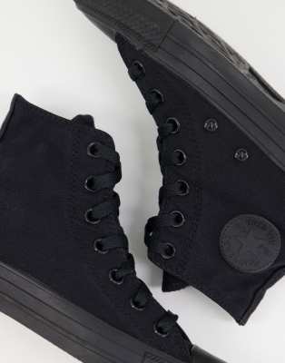 converse all star hi black mono
