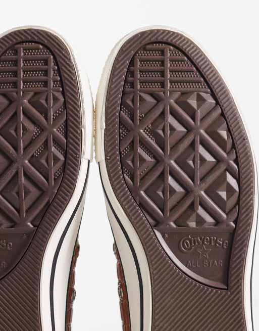 Converse Chuck Taylor - All Star Hi - Brune sneakers i læder med præget krokodillemønster, 5 af 5