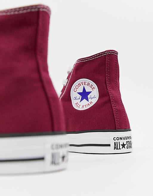 Converse Chuck Taylor All Star hi burgundy sneakers | ASOS
