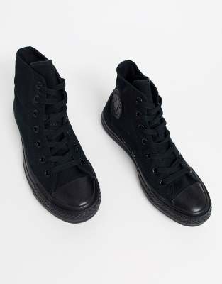 converse black mono high tops