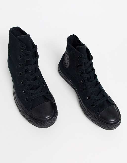 Klimatologische bergen Vrouw Componeren Converse Chuck Taylor All Star Hi canvas sneakers in black mono | ASOS