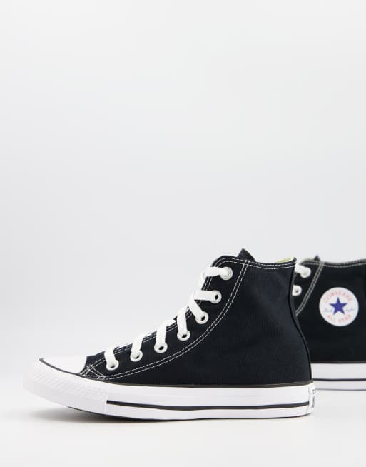 converse chuck taylor all star hi trainers in black with embroidery