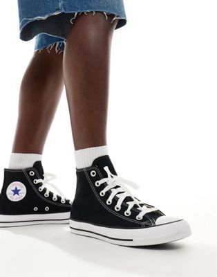 Converse Chuck Taylor All Star canvas Hi sneakers black | ASOS in
