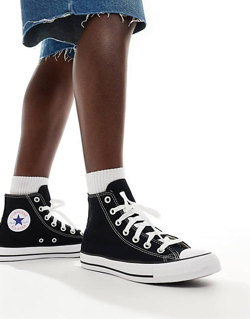 Selección conjunta No pretencioso tirano Converse Chuck Taylor All Star Hi canvas sneakers in black | ASOS