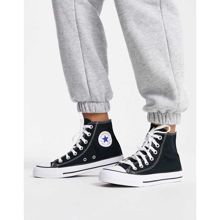 Una vez más Desigualdad fantasma Converse Chuck Taylor All Star Hi canvas sneakers in black | ASOS