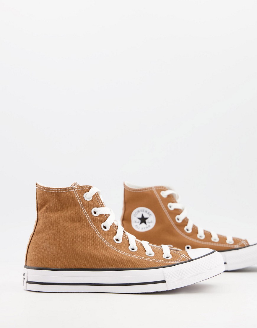 Converse Chuck Taylor All Star Hi canvas sneakers in burnt caramel-Brown