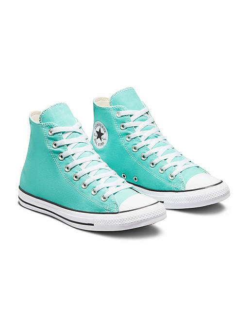Unmanned Twisted italic Converse Chuck Taylor All Star Hi canvas sneakers in electric aqua | ASOS