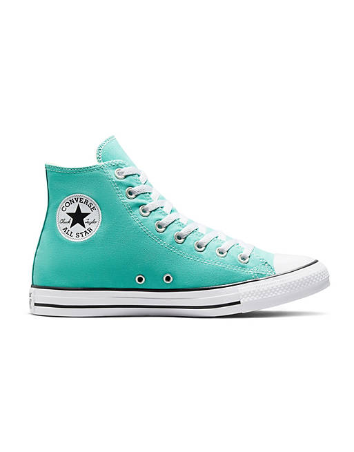 Unmanned Twisted italic Converse Chuck Taylor All Star Hi canvas sneakers in electric aqua | ASOS