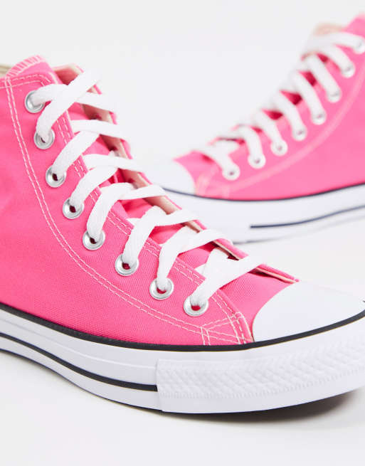 Converse Chuck Taylor All Star Hi canvas sneakers in hyper pink ASOS