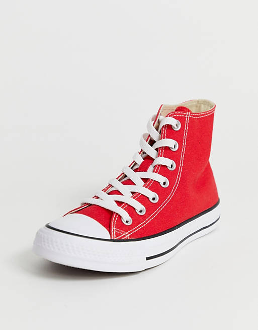 Converse Chuck Taylor All Star Hi canvas in red | ASOS