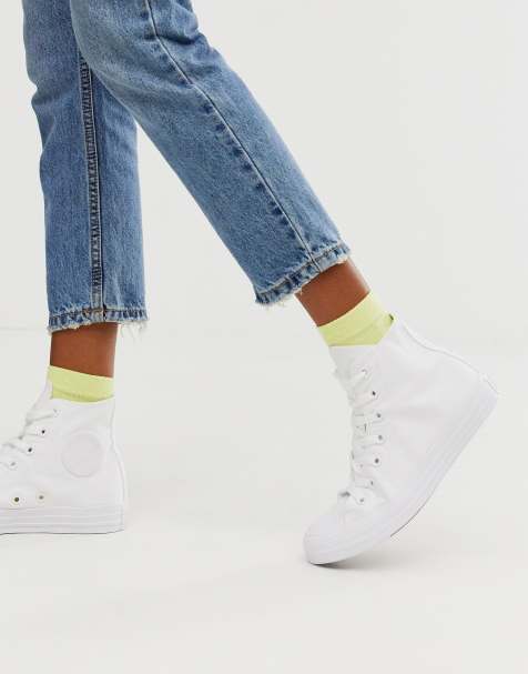 Converse Chuck Taylor All Star Hi canvas sneakers in white mono - view 1