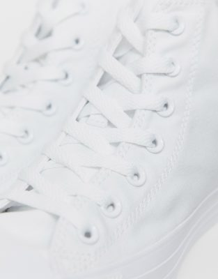 converse all star hi white mono canvas