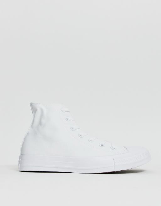 Converse Chuck Taylor All Star Hi canvas sneakers in white mono, 4 of 4