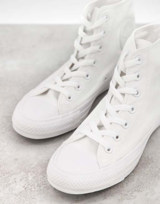 Converse all star hi white mono clearance canvas