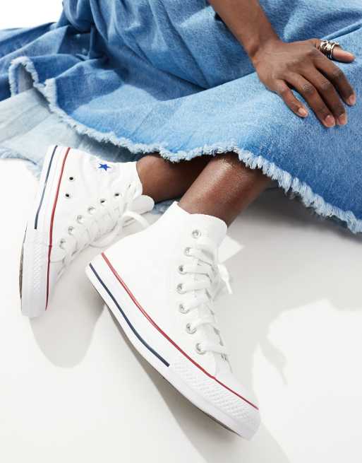 White canvas store converse womens