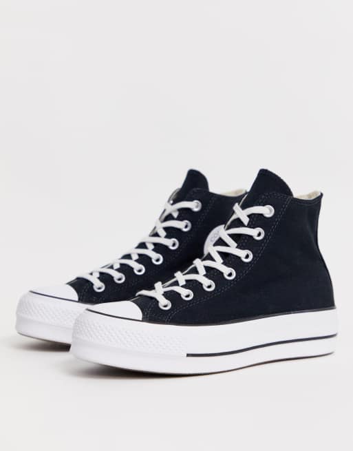 Converse Chuck Taylor - All Star Hi - Canvas sneakers met plateauzool in zwart, 4 van 4