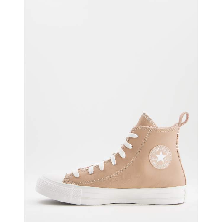 Converse beige leather hotsell