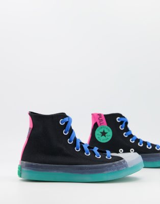 converse chuck taylor all star hi black trainers