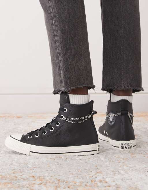 Converse – Chuck Taylor All Star Hi – Czarne buty sportowe z łańcuszkiem, 3 z 5