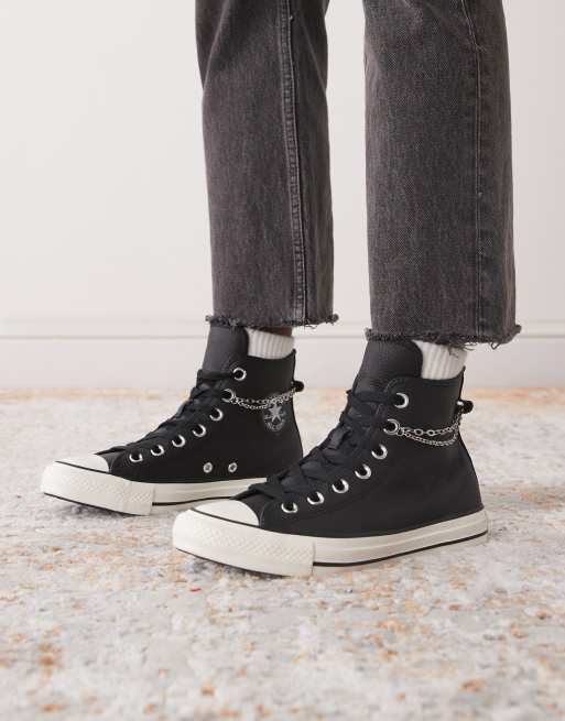 Converse – Chuck Taylor All Star Hi – Czarne buty sportowe z łańcuszkiem, 5 z 5