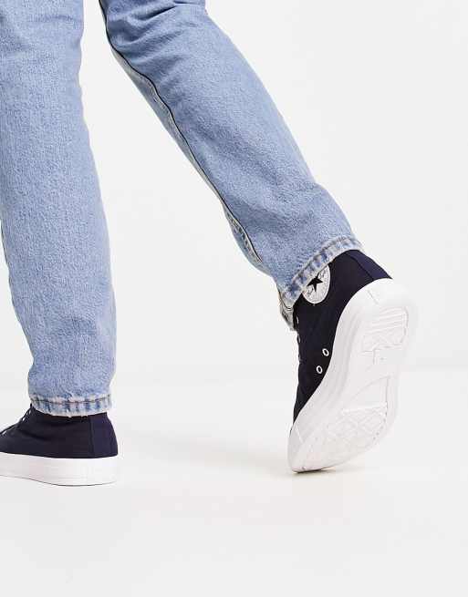 Converse – Chuck Taylor All Star Hi – Czarne pikowane buty sportowe w stylu roboczym, 3 z 4