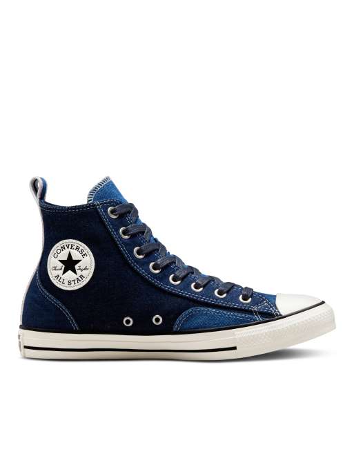 Converse Chuck Taylor All Star Hi denim sneakers in dark blue ASOS