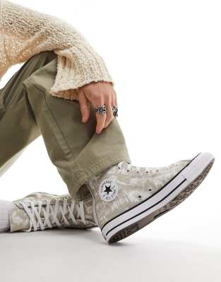 Converse Chuck Taylor All Star Hi dip dye sneakers in stone | ASOS