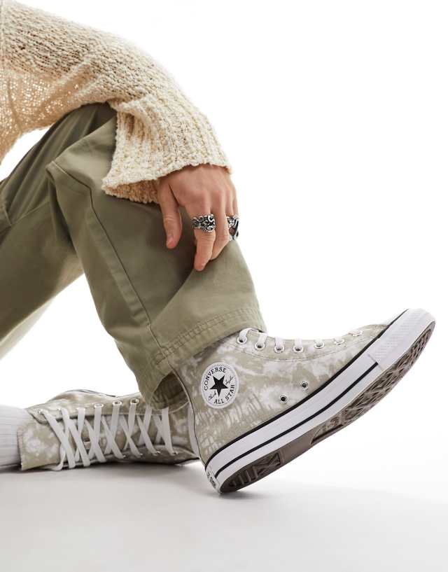 Converse Chuck Taylor All Star Hi dip dye sneakers in stone