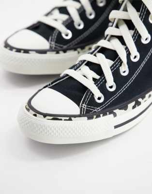 black converse leopard print