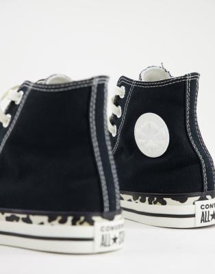 black converse with leopard print