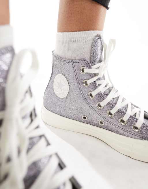 Silver converse deals shoes uk