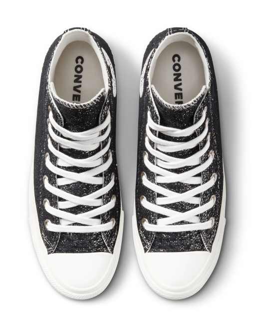 Converse Chuck Taylor All Star Hi Golden Repair Knit Sneakers In Black Asos