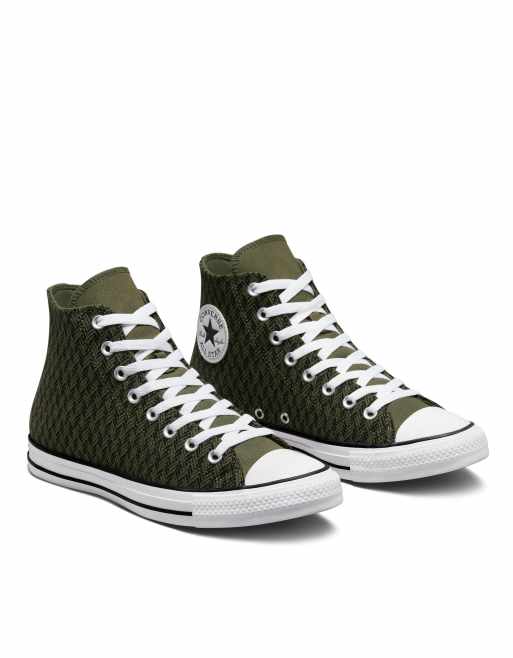 Olive green and black converse sale