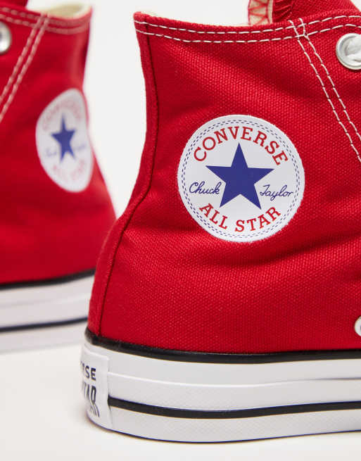 Deens machine Slechte factor Converse Chuck Taylor - All Star Hi - Hoge sneakers in rood | ASOS