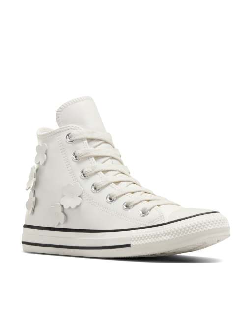 Converse Chuck Taylor - All Star Hi - Hvide sneakers med 3D-blomstermønster, 2 af 4