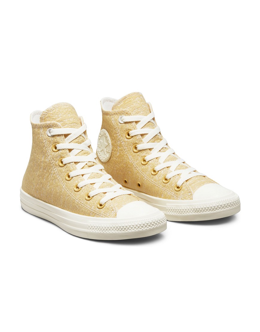 Converse Chuck Taylor All Star Hi Hybrid Texture jacquard sneakers in saturn gold-Yellow