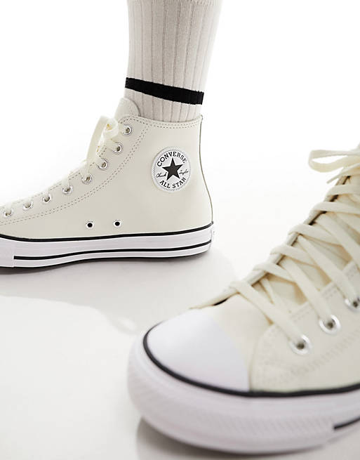 Converse Chuck Taylor All Hi leather in cream |