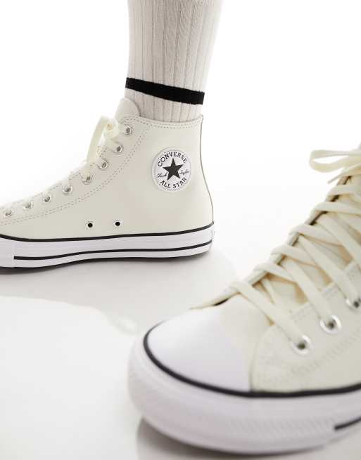 Converse Chuck Taylor All Star Hi leather sneakers in cream |