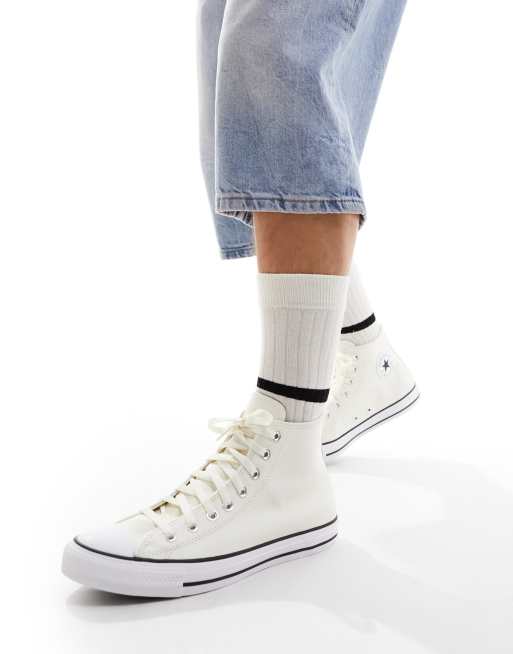 Converse Chuck Taylor All Star Hi leather sneakers in cream