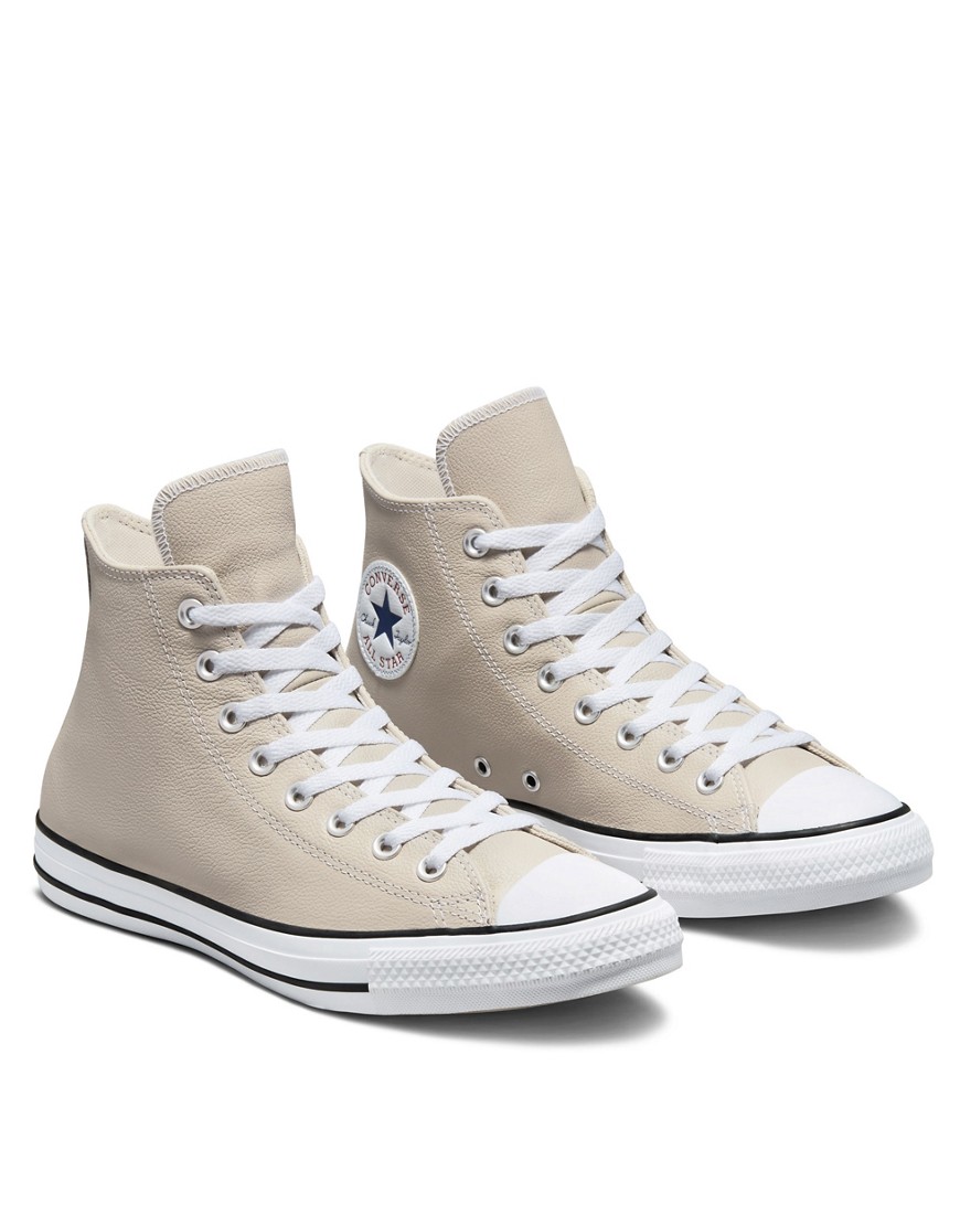Forsømme pengeoverførsel At dræbe Converse Chuck Taylor All Star Hi Leather Sneakers In String-grey | ModeSens