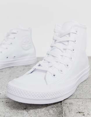 converse monochrome white leather