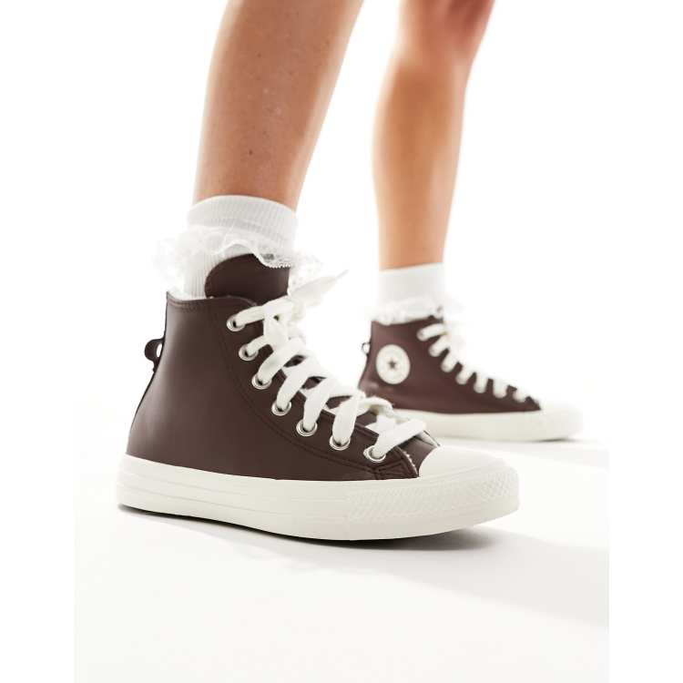 Chocolate deals leather converse