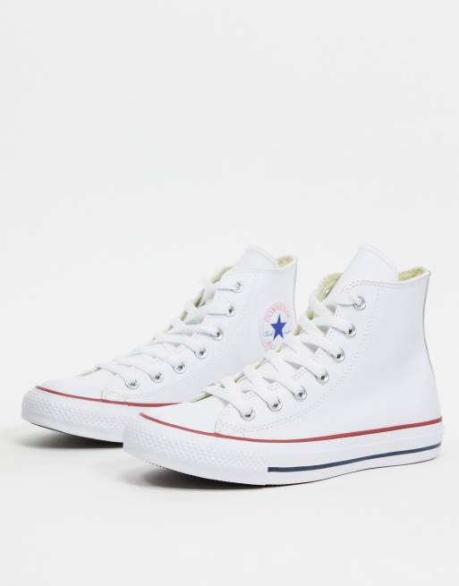 Converse  Chuck Taylor All Star Hi – Ledersneaker in Weiß