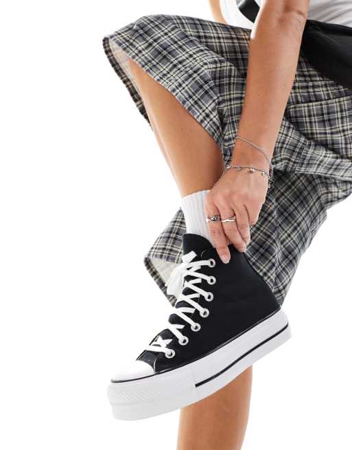 Converse Chuck Taylor All Star Hi Lift Basket montantes larges a semelle compensee Noir ASOS